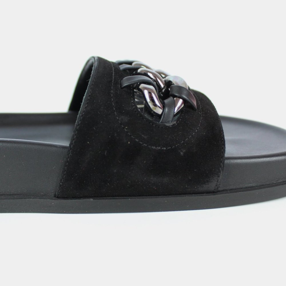 NEW VALENTINO GARAVANI Chain Slide Sandal, Black, EU 38.5 - Picture 11 of 16